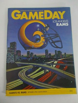 September 4,  1983 Ny Giants Vs Los Angeles Rams Gameday Program