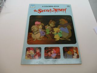 The Secret Of Nimh Animated Fantasy Adventure Cartoon Coloring Book Vintage 1982