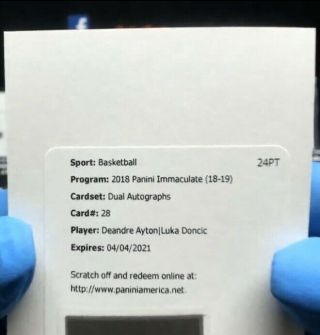 Luka Doncic/deandre Ayton 2018 - 19 Immaculate Dual Auto On - Card Rc /49 Autograph