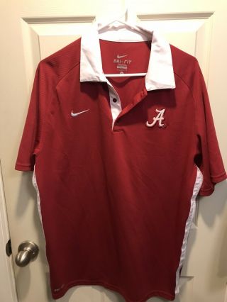 Nike Dri - Fit Alabama Crimson Tide Football Gameday Polo Shirt Size Large