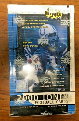 2000 Upper Deck Ud Ionix Football Retail Box Tom Brady Rc Green Autograph Rookie
