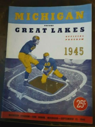 Sept.  15,  1945 University Of Michigan Vs.  Great Lakes Football Program