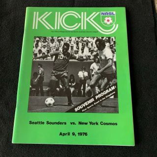 1976 Nasl Soccer Program Seattle Sounders Vs York Cosmos Pele 1st Kingdome