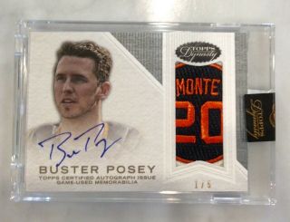 2016 Topps Dynasty Buster Posey Auto Logo Patch 1/5 " Monte " Patch