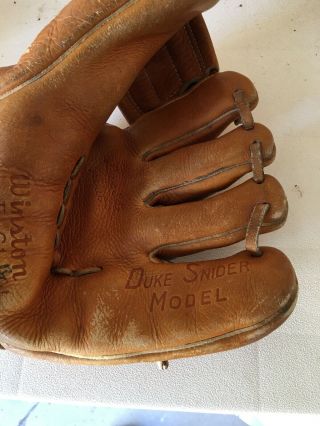 Vintage Winston Duke Snider Model Leather Baseball Glove F – 61