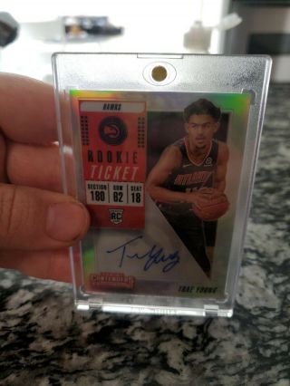 2018 - 19 Contenders The Finals Ticket Trae Young Hawks Rc Rookie Auto Premium Chr