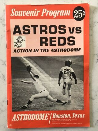 Vintage Baseball Souvenir Program Houston Astros Vs Cincinnati Reds 1968