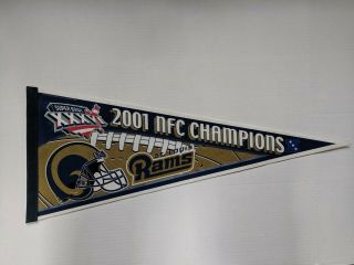 2001 St Louis Rams Nfc Champions Bowl 36 Nfl Football Full Size Pennant