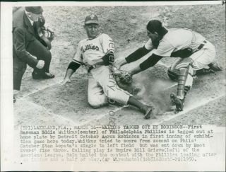 1950 Phillies Waitkus Tagged Out At Home News Service Photo
