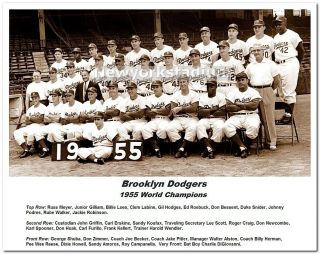 Brooklyn Dodgers - 1955 World Champions Team Photo - Ebbets Field