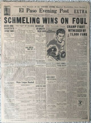Max Schmeling Wins - 1930 Newspaper - Boxing