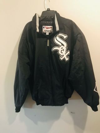 Vintage Majestic Authentic Chicago White Sox Full Zip Jacket Sz M Dugout Thermal