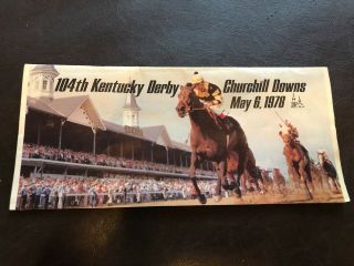 Collectible 1978 Kentucky Derby Program - 104th Race W/ Horses Affirmed & Alydar