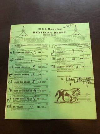 Collectible 1978 Kentucky Derby Program - 104th Race w/ Horses Affirmed & Alydar 2