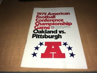 1975 Afc Championship Press/media Guide Oakland Raiders Pittsburgh Steelers Ja