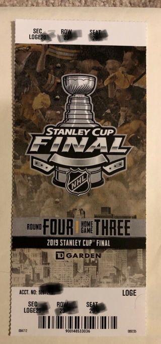 2019 Stanley Cup Finals Game 5 Boston Vs.  St.  Louis Blues Ticket Stub