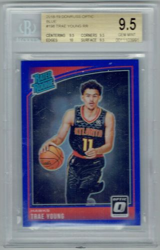 2018 - 19 Donruss Optic Blue Trae Young Rated Rookie 22/49 Bgs 9.  5