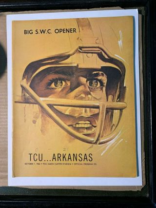1966 Tcu Horned Frogs Vs Arkansas Razorbacks Football Program Very Good Cond