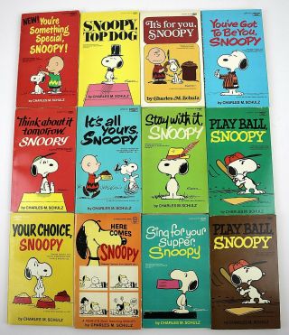 Group Of 12 Vintage 1st Printing Peanuts Pb Books By Charles M.  Schulz 2