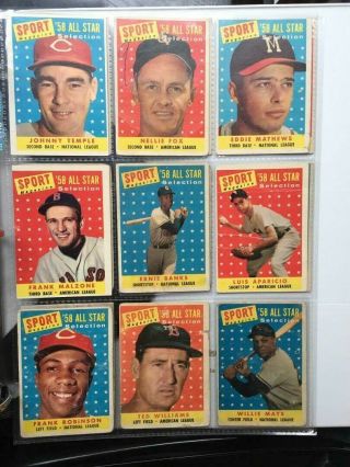1958 Topps Baseball Card Near Complete Set Of (472) Cards