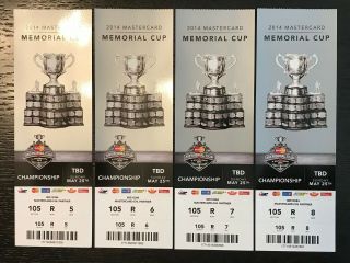 2014 Memorial Cup Ticket Championship Game Edmonton Oil Kings - Guelph Storm