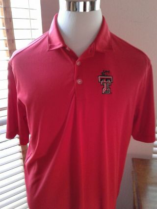 Nike Golf Drifit Texas Tech Red Raiders Golf Polo Shirt Size L P10385