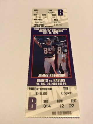 2000 Nfl York Giants Rare Ticket
