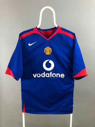 Manchester United Nike 2005 Away Shirt Jersey Soccer Football Size M Blue