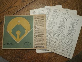 Apba Baseball Game Boards - Baseball Field/game Cards A,  B,  C,  D 1960 