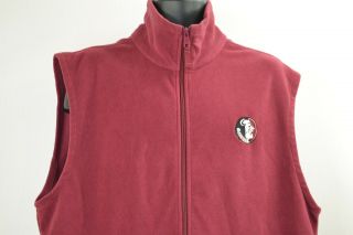 Columbia Florida State FSU Garnet Fleece Vest Noles Spellout Mens XL 2