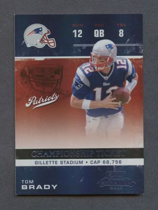 2007 Playoff Contenders Championship Ticket 59 Tom Brady Patriots 1/1 1 Of 1