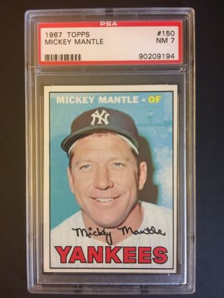 Mickey Mantle 1967 Topps 150 York Yankees Psa 7