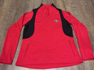 San Francisco 49ers Women’s Antigua Red Pullover 1/4 Zip Long Sleeve Medium M