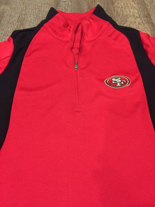 San Francisco 49ers Women’s Antigua Red Pullover 1/4 Zip Long Sleeve Medium M 2