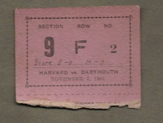 1904 Harvard Vs Dartmouth Football Ticket