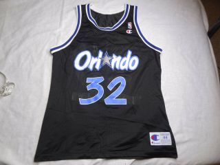 Vintage Orlando Magic Shaquille O’neal Champion Nba Jersey Black 44