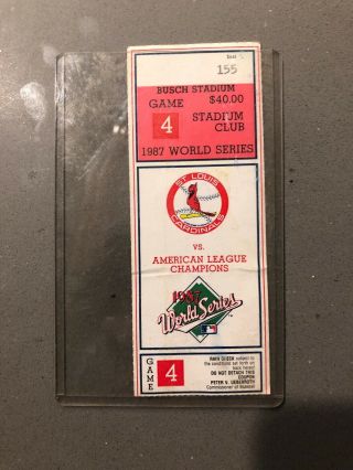 1987 World Series Ticket Stub St.  Louis Cardinals Vs American League Game 4