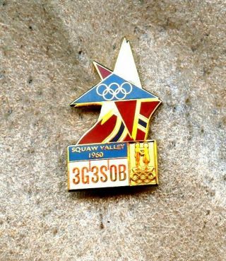 1960 Squaw Valley Winter Noc Norway Olympic Games Pin Enamel Logo