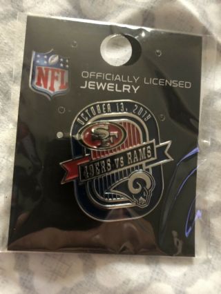 2019 San Francisco 49ers @ Los Angeles Rams Game Day Pin Coliseum Exclusive