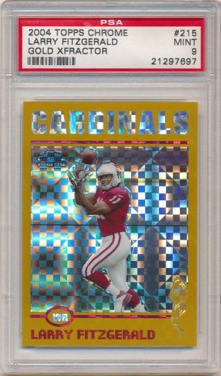 Larry Fitzgerald 2004 Topps Chrome Rc Rookie Gold Xfractor Sp /279 Psa 9