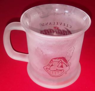 1996 Cleveland Indians Coffee Mug 2 - Sided Frosted Glass Major League Baseball
