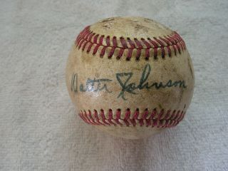 Walter Johnson Signed Autographed Baseball Washington Senators Hall Of Fame