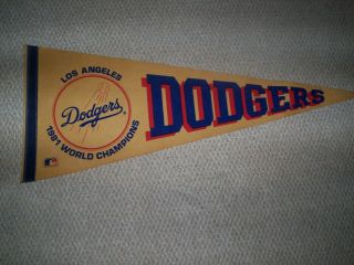 Los Angeles Dodgers World Series Pennant From 1981