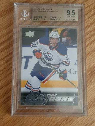 2015 - 2016 Upper Deck Connor Mcdavid Young Guns Rookie Bgs 9.  5 With 2 X 10