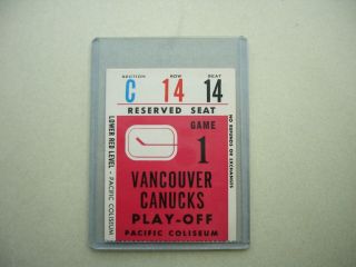 1975/76 Vancouver Canucks York Islanders Playoffs Hockey Ticket Stub Sharp,