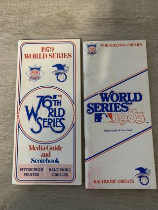 1979 & 1983 World Series Media Guides Orioles Pirates Phillies