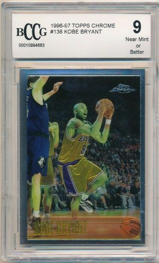 Kobe Bryant 1996/97 Topps Chrome 138 Rc Rookie Los Angeles Lakers Sp Bgs Bccg 9