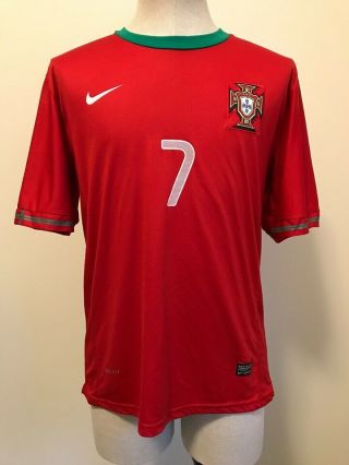 Nike Dri - Fit Fpf Cristiano Ronaldo 7 Soccer Jersey Mens Sz Large Portugal Red