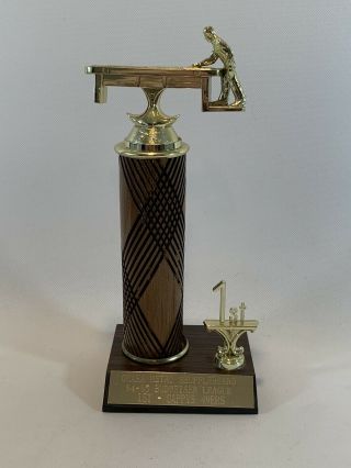 Vtg Quirky 1984 - 85 Budweiser League Shuffleboard Championship First Place Trophy