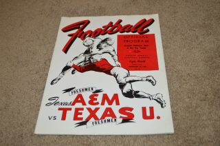 Vintage 1950 Freshman Football Program Texas Vs Texas A&m Kyle Field Nov 23